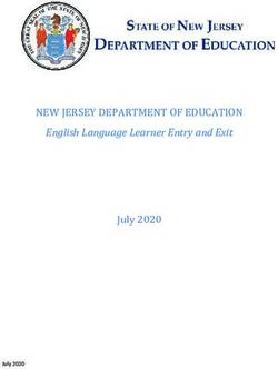 NEW JERSEY DEPARTMENT OF EDUCATION - July 2020 English Language Learner Entry and Exit