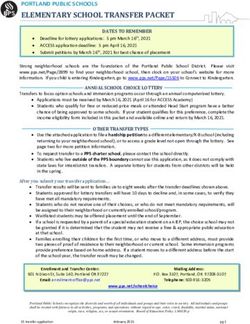 ELEMENTARY SCHOOL TRANSFER PACKET - PORTLAND PUBLIC SCHOOLS - Portland ...