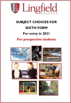 SUBJECT CHOICES FOR SIXTH FORM - For entry in 2021 For prospective students