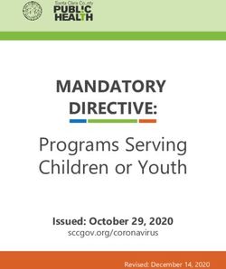 Programs Serving Children or Youth - MANDATORY DIRECTIVE: Issued: October 29, 2020