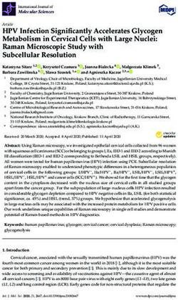 HPV Infection Significantly Accelerates Glycogen Metabolism in Cervical Cells with Large Nuclei: Raman Microscopic Study with Subcellular ...