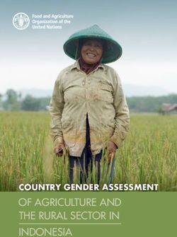 OF AGRICULTURE AND THE RURAL SECTOR IN INDONESIA - COUNTRY GENDER ASSESSMENT