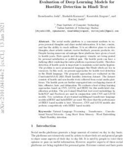 Evaluation of Deep Learning Models for Hostility Detection in Hindi Text