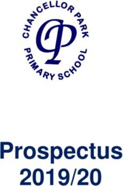 Prospectus 2019/20 - Chancellor Park Primary School