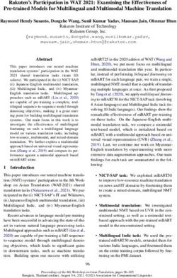 Rakuten's Participation in WAT 2021: Examining the Effectiveness of Pre-trained Models for Multilingual and Multimodal Machine Translation - ACL ...