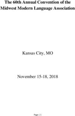 The 60th Annual Convention of the Midwest Modern Language Association - Kansas City, MO November 15-18, 2018