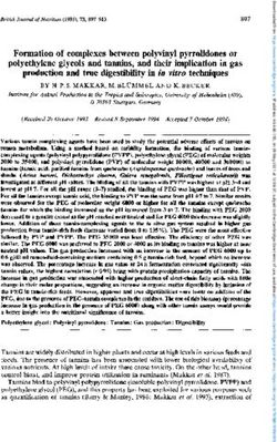 Formation of complexes between polyvinyl pyrrolidones or polyethylene glycols and tannins, and their implication in gas production and true ...