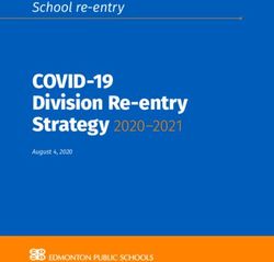 COVID-19 Division Re-entry - Strategy 2020-2021 - School re-entry