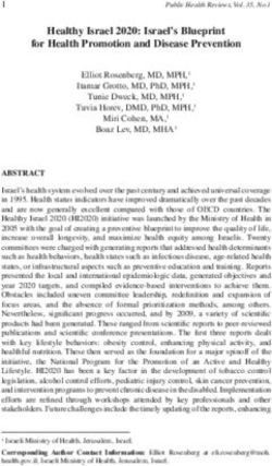 Healthy Israel 2020: Israel's Blueprint for Health Promotion and Disease Prevention