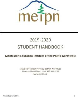 STUDENT HANDBOOK 2019-2020 - Montessori Education Institute of the Pacific Northwest - meipn