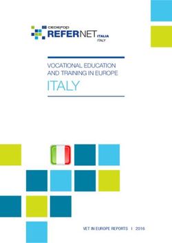 ITALY VOCATIONAL EDUCATION AND TRAINING IN EUROPE - VET IN EUROPE REPORTS I 2016 - Refernet