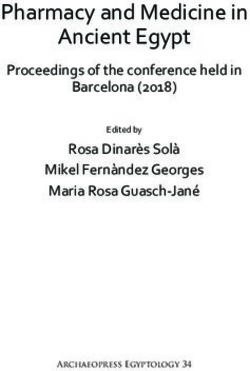 Pharmacy and Medicine in Ancient Egypt - Proceedings of the conference held in Barcelona (2018) Rosa Dinarès Solà Mikel Fernàndez Georges Maria ...