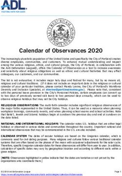 Calendar of Observances 2020 - City of Portland, Maine
