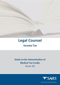 Income Tax Guide on the Determination of Medical Tax Credits - (Issue 10) - Sars