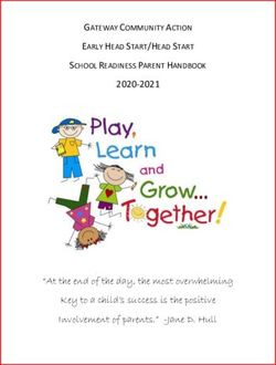 GATEWAY COMMUNITY ACTION EARLY HEAD START/HEAD START SCHOOL READINESS PARENT HANDBOOK - "At the end of the day, the most overwhelming Key to a ...