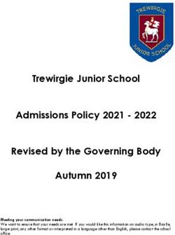 Trewirgie Junior School Admissions Policy 2021 - 2022 Revised by the Governing Body Autumn 2019