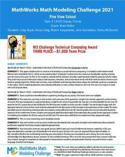 MATHWORKS MATH MODELING CHALLENGE 2021 - PINE VIEW SCHOOL