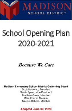 School Opening Plan 2020-2021 - Because We Care Adopted June 30, 2020 - Madison School District