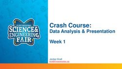 Crash Course: Data Analysis & Presentation Week 1 - Jordan Krell - Flint Science Fair