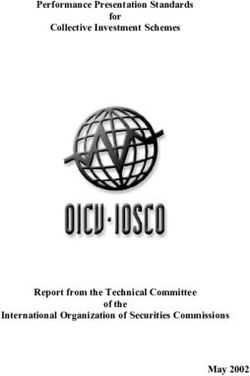 Performance Presentation Standards for - Collective Investment Schemes - Report from the Technical Committee of the International Organization of ...