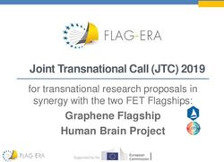 Joint Transnational Call (JTC) 2019 Graphene Flagship Human Brain Project - for transnational research proposals in - FLAG-ERA