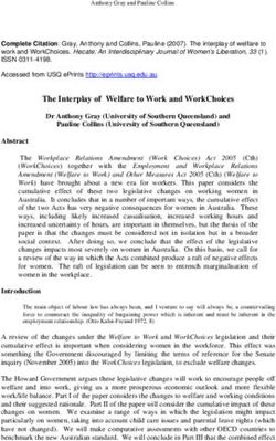 The Interplay of Welfare to Work and WorkChoices