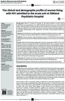 The clinical and demographic profile of women living with HIV admitted to the acute unit at Stikland Psychiatric Hospital