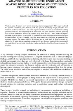 WHAT DO GAME DESIGNERS KNOW ABOUT SCAFFOLDING? BORROWING SIMCITY DESIGN PRINCIPLES FOR EDUCATION