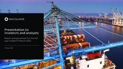 Presentation to investors and analysts - Result announcement for the full year ended 31 March 2022 - Macquarie