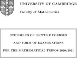 UNIVERSITY OF CAMBRIDGE - Faculty Of Mathematics SCHEDULES OF LECTURE ...