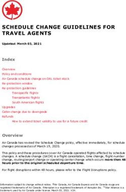 SCHEDULE CHANGE GUIDELINES FOR TRAVEL AGENTS - Air Canada