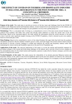 THE EFFECT OF COVID-19 ON TOURISM AND HOSPITALITY INDUSTRY IN MALAYSIA, RESURGENCE IN THE POST-PANDEMIC ERA: A CONCEPTUAL CRITERION