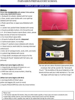 PARNASSUS PREPARATORY SCHOOL SUPPLY LIST 2019-2020