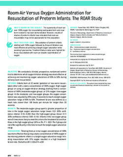 Room-Air Versus Oxygen Administration for Resuscitation of Preterm Infants: The ROAR Study