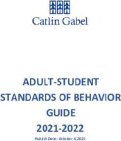ADULT-STUDENT STANDARDS OF BEHAVIOR GUIDE 2021-2022