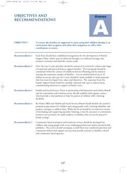 Objectives and Recommendations