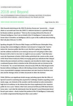 2018 and Beyond A HOOVER INSTITUTION ESSAY