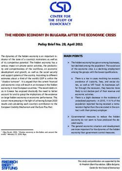 THE HIDDEN ECONOMY IN BULGARIA AFTER THE ECONOMIC CRISIS
