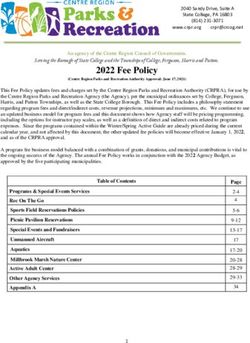 2022 Fee Policy - Centre Region Parks & Recreation