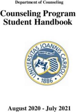 Counseling Program Student Handbook - August 2020 - July 2021 - Department of Counseling - John Carroll ...