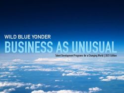 BUSINESS AS UNUSUAL WILD BLUE YONDER - Talent Development Programs for a Changing World | 2021 Edition