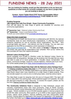 FUNDING NEWS - 28 July 2021 - CVS Tendring