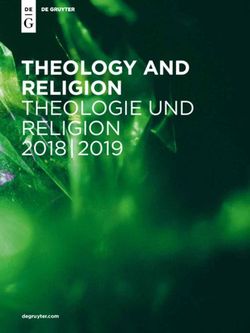 THEOLOGY AND RELIGION - THEOLOGIE UND RELIGION 2018