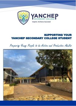 Preparing Young People to be Active and Productive Adults - SUPPORTING YOUR YANCHEP SECONDARY COLLEGE STUDENT
