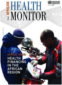 HEALTH MONITOR - HEALTH FINANCING IN THE AFRICAN REGION SPECIAL ISSUE: Regional Office for Africa