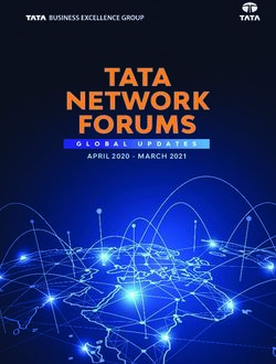 TATA NETWORK FORUMS APRIL 2020 - MARCH 2021 - GLOBAL UPDATES - Tata Business Excellence Group