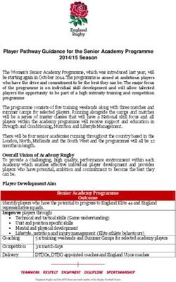 Player Pathway Guidance for the Senior Academy Programme 2014/15 Season
