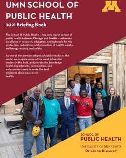 UMN SCHOOL OF PUBLIC HEALTH - 2021 Briefing Book