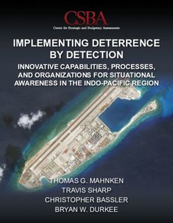 IMPLEMENTING DETERRENCE BY DETECTION - INNOVATIVE CAPABILITIES, PROCESSES, AND ORGANIZATIONS FOR SITUATIONAL AWARENESS IN THE INDO-PACIFIC REGION ...