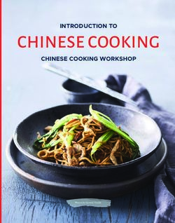 CHINESE COOKING INTRODUCTION TO CHINESE COOKING WORKSHOP - Jack Junge